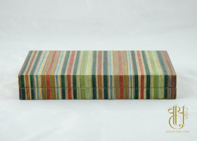 Hand Painted Rainbow Pattern Papier Mache Box Pen/Jwellery box Vayu 