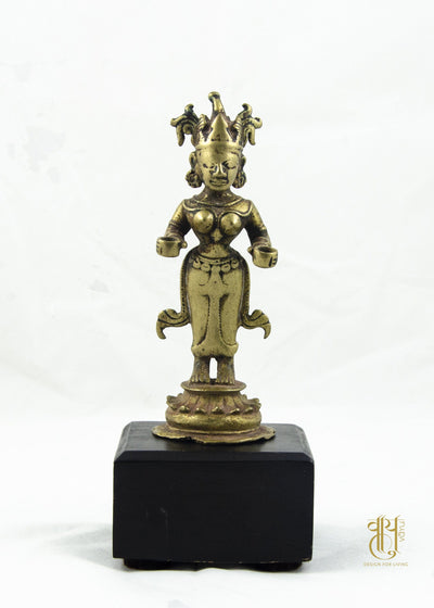 Brass Figure Of Goddess Lakshmi From South India Object Vayu 