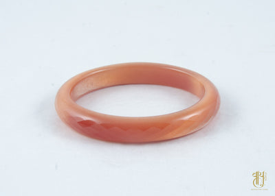 Glass Crystal Bangle Diamond Cut jewellery Vayu Single Orange 