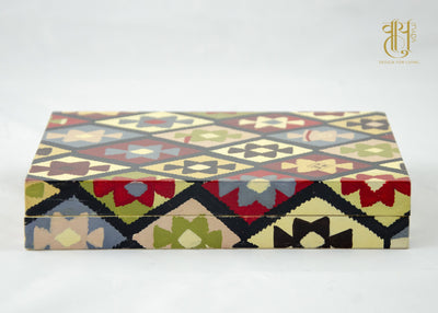 Hand Painted Middle East Carpet Pattern Papier Mache Box Pen/Jwellery box Vayu 