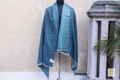 Jade And Sea Green Color Reversible Pashmina Shawl Vayu 