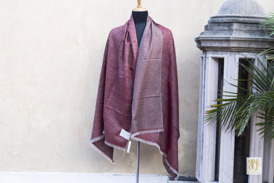 Rosewood And Oldrose Color Reversible Pashmina Shawl Vayu 